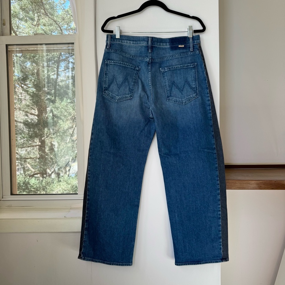 MOTHER Superior The Half Pipe Flood Barrel Jeans Black Blue 30 - Picture 11 of 13